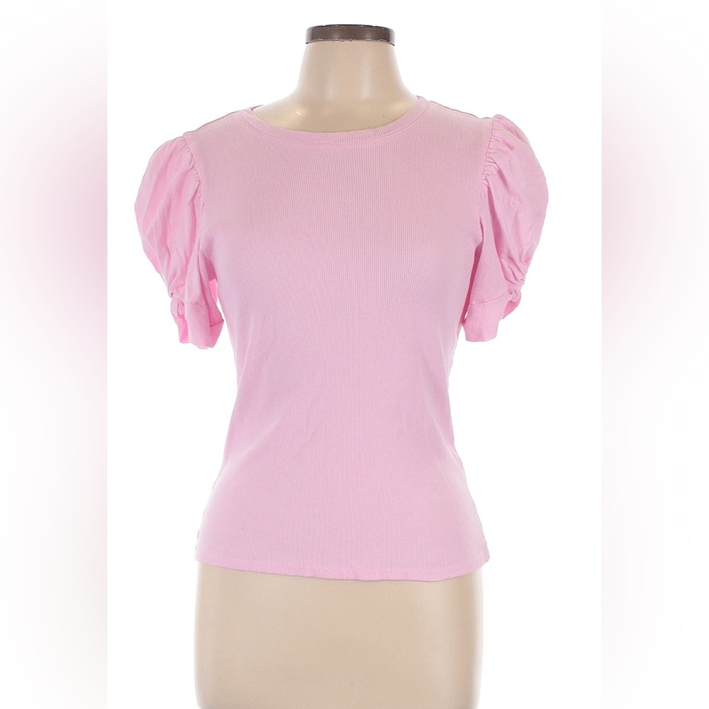 Vince Camuto Pink Puff Sleeve Top - Picture 1 of 5